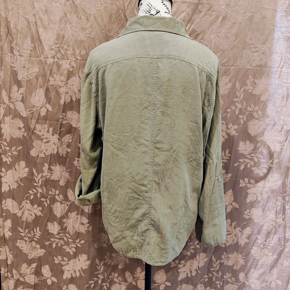 Chico's Design 100% Silk Leaf Pattern Button Down… - image 2